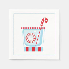 Jul Cocktail Napkin med martini-oliv Pappersservett