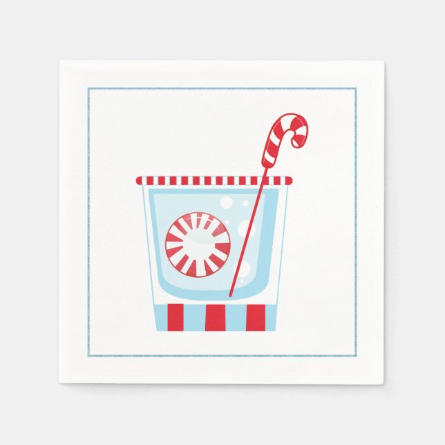 Jul Cocktail Napkin med martini-oliv Pappersservett (Framsidan)