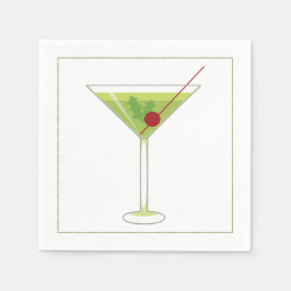 Jul Cocktail Napkin med martini-oliv Pappersservett