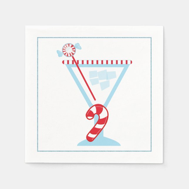 Jul Cocktail Napkin med martini-oliv Pappersservett (Framsidan)