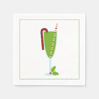 Jul Cocktail Napkin med martini-oliv Pappersservett