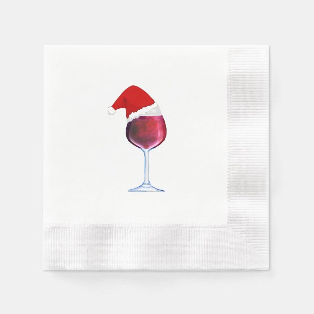 Jul Cocktail Napkins Vin Santa Hat Pappersservett (Framsidan)