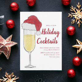 Jul Cocktail Party Champagne Prosecco Inbjudningar