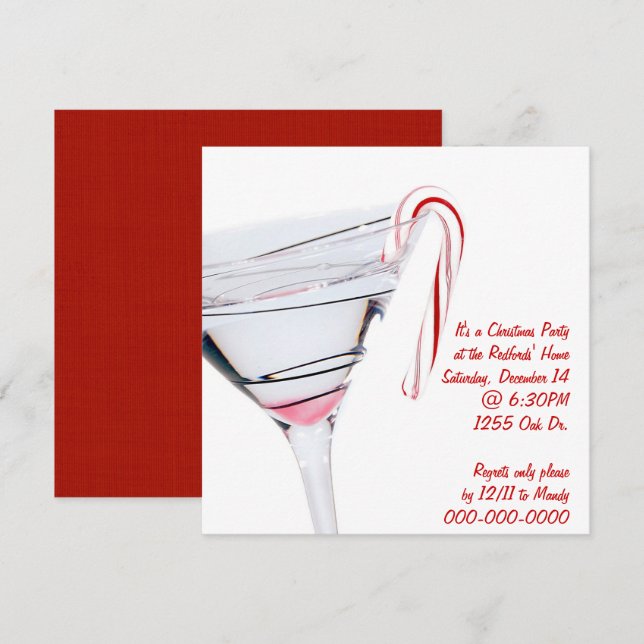 Jul Cocktail Party-inbjudan Inbjudningar (Fram/baksida)