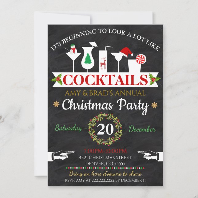 Jul Cocktail Party-inbjudan Inbjudningar (Framsida)
