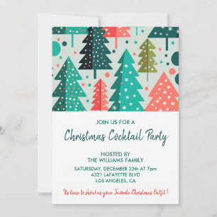 Jul Cocktail Party inbjudan Skog Snöfall