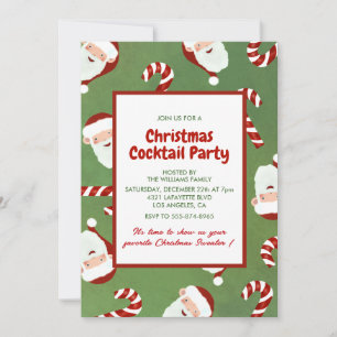 Jul Cocktail Party Tomte Barley Sugar Inbjudningar