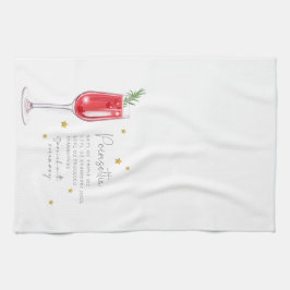Jul Cocktail Watercolor Poinsettia Recipe Kökshandduk