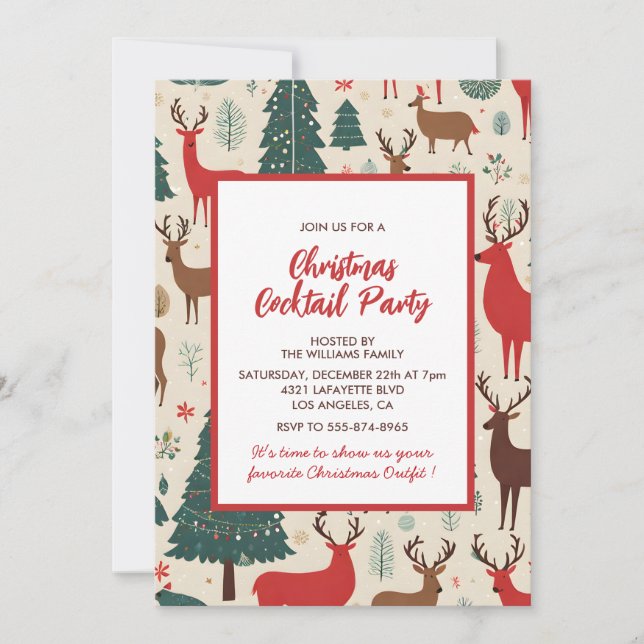 Jul Cocktailfest Invitation Inbjudningar (Framsida)