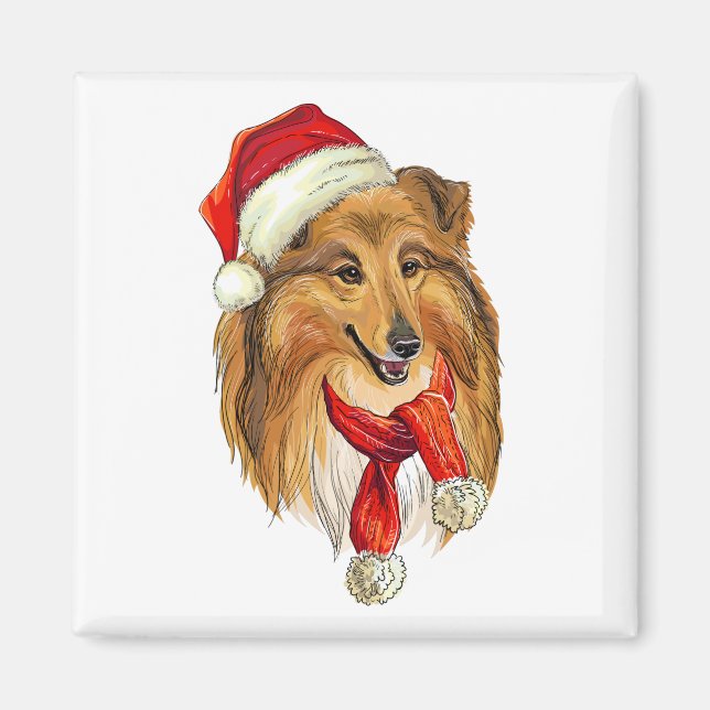 Jul Collie hund Magnet (Framsidan)