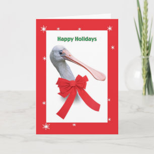 Jul, Comical Spoonbill Bird Helgkort