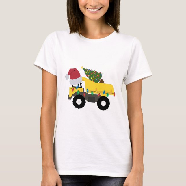 Jul Construction Lastbilar T Shirt (Framsida)