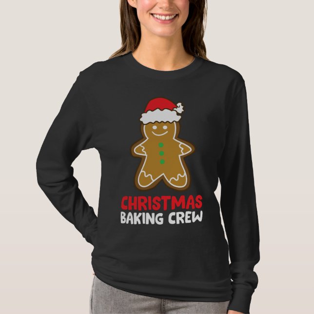 Jul Cookie Baking Crew Funny Gingerbröd Bak T Shirt (Framsida)