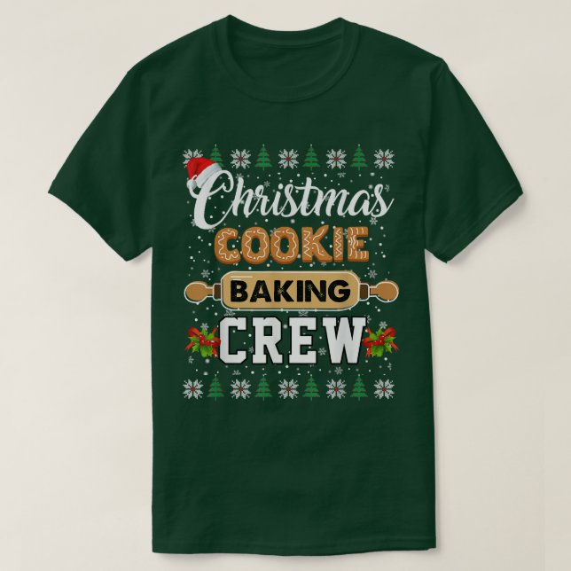 Jul Cookie Baking Crew Funny Julafton Pajamas Fa T Shirt (Design framsida)