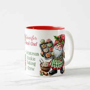 Jul Cookie Baking Crew - Gnome Chefs Två-Tonad Mugg