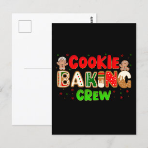 Jul Cookie Baking Crew Group Matching Julafton Vykort
