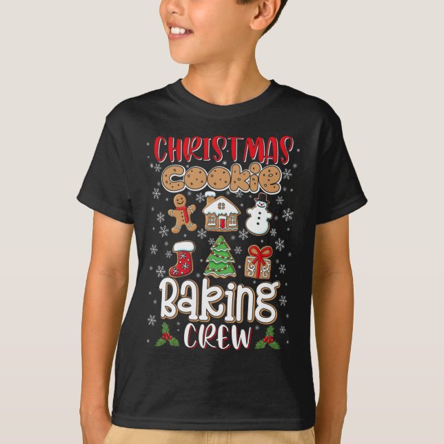Jul Cookie Baking Crew Julafton Cookie Cute Sant T Shirt (Framsida)