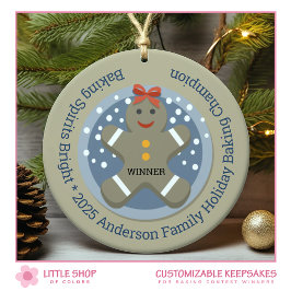 Jul Cookie Baking Tävling Winner Julgransprydnad Keramik