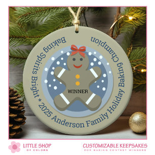 Jul Cookie Baking Tävling Winner Julgransprydnad Keramik
