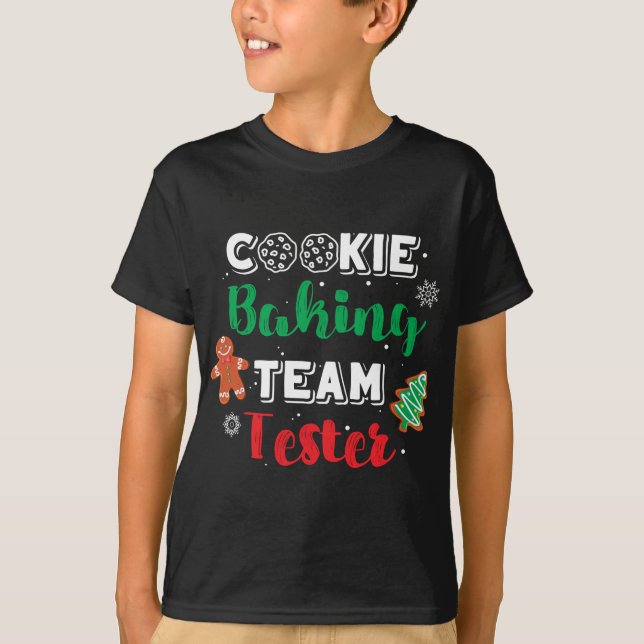 Jul Cookie Baking Team Tester Baker Gingerbr T Shirt (Framsida)