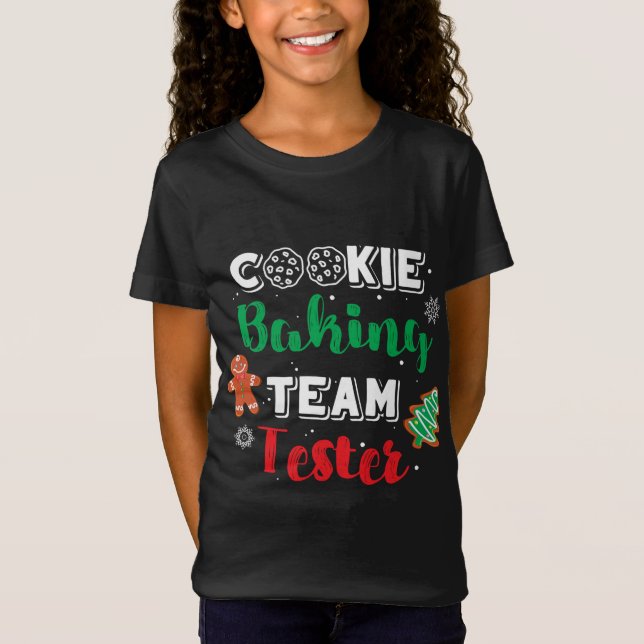 Jul Cookie Baking Team Tester Baker Gingerbr T Shirt (Framsida)