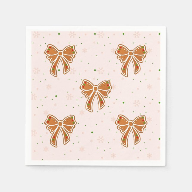 Jul Cookie Bows Pappersservett (Framsidan)
