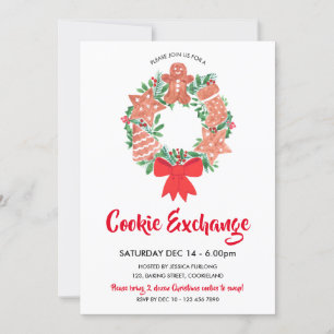 Jul Cookie Exchange-fest Inbjudningar
