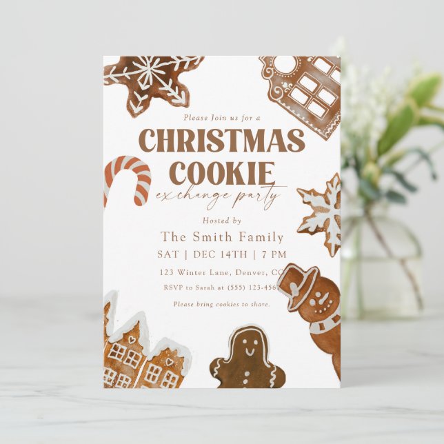 Jul Cookie Exchange Inbjudningar (Stående Fram)