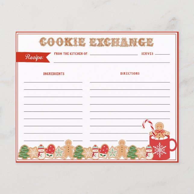 Jul Cookie Exchange | Mottagningskort (Framsida)
