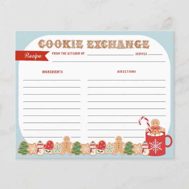 Jul Cookie Exchange | Mottagningskort (Framsida)