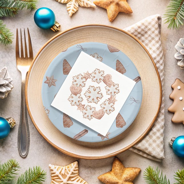 Jul Cookie Exchange Pappersservett (Square Christmas Cookie Napkin)