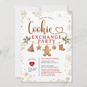 Jul Cookie Exchange Party Vinter Snöflingor Inbjudningar