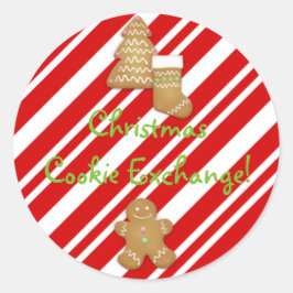 Jul Cookie Exchange Sticker Runt Klistermärke