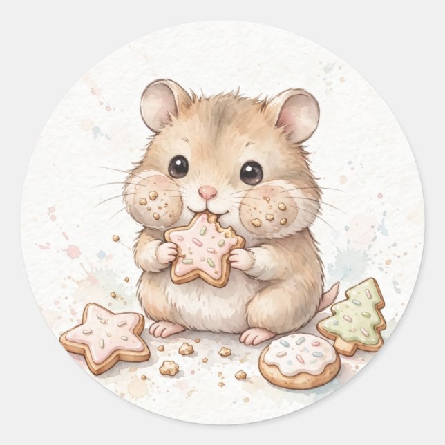 Jul Cookie Hamster Klistermärke (Framsida)