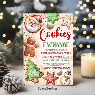 Jul-cookie-inbjudan till Holidy Inbjudningar
