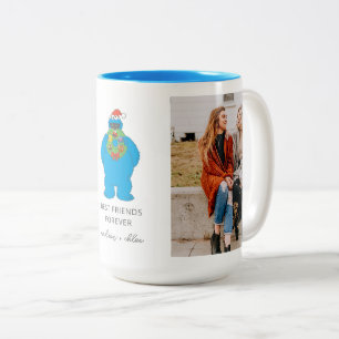 Jul Cookie Monster   Bästa vänner - Foto Två-Tonad Mugg
