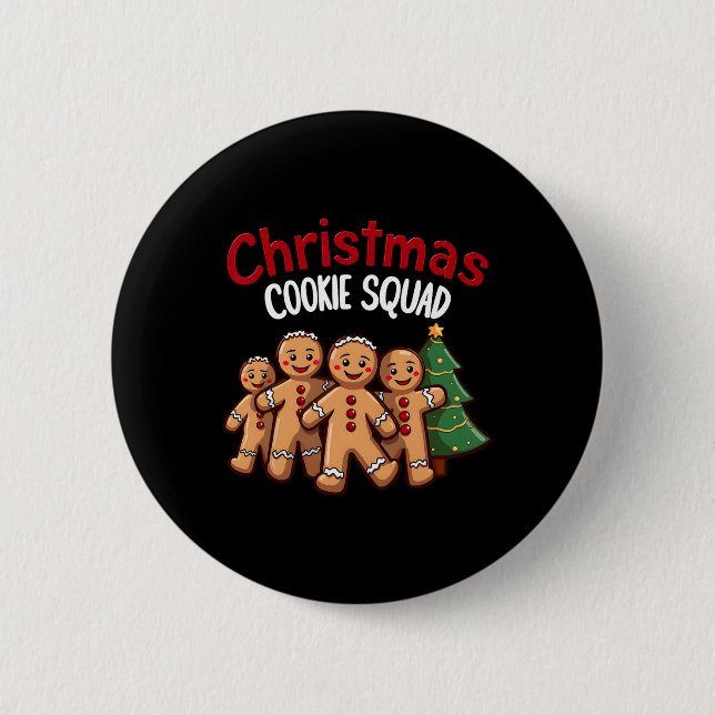 Jul Cookie Squad Festiv Gingerbread Holiday Knapp (Framsida)