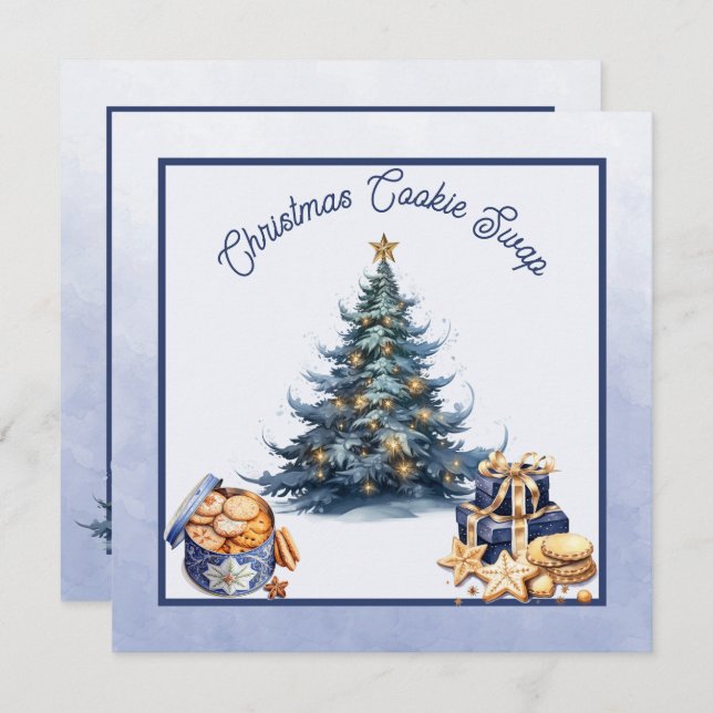 Jul Cookie Swap Inbjudningar (Fram/baksida)