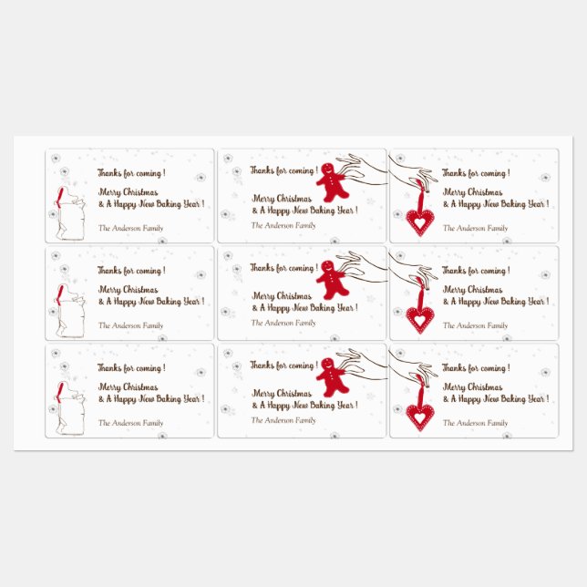 Jul Cookie Swap Party Tack Klistermärke (Ark)