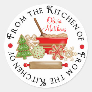 Jul Cookie Swap Stickers Runt Klistermärke