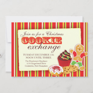 Jul-cookie-utväxling och etiquette-inbjudan inbjudningar