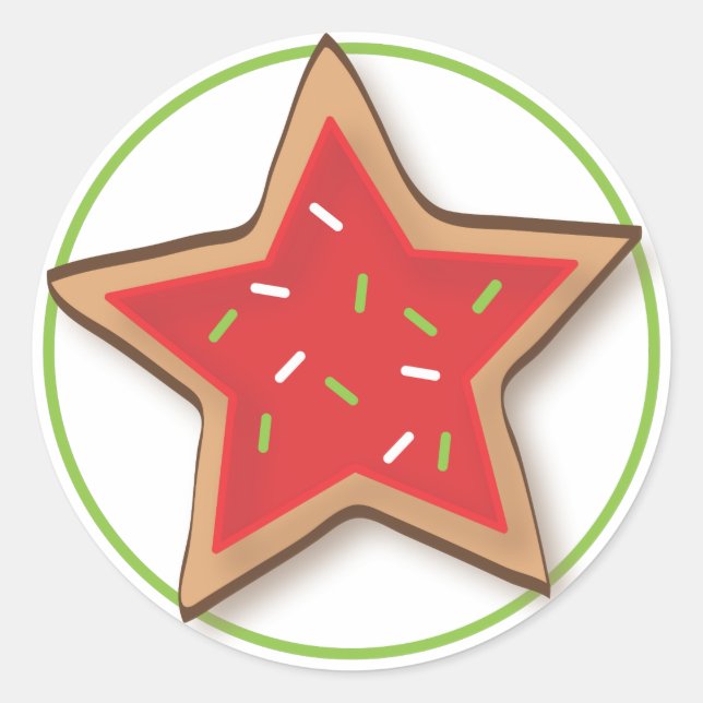 Jul Cookie Yummy Stickers Runt Klistermärke (Framsida)