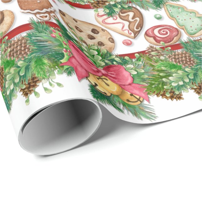 Jul Cookies Gift Wrap Presentpapper (Rullad Hörn)