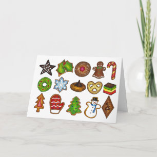 Jul Cookies Helgdag Träd Snögubbe Sand Tart Helgkort