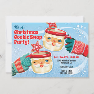Jul-cookies-inbjudan i Santa Mugg Inbjudningar