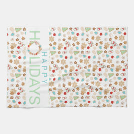 Jul Cookies Patterned Glad helg Kökshandduk