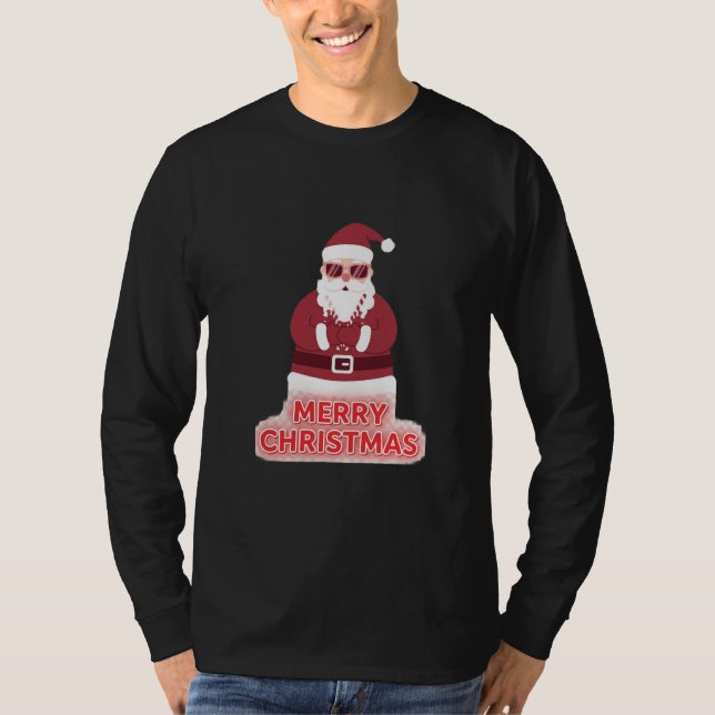 Jul Coola Hipster Santa T-Shirt (Framsida)