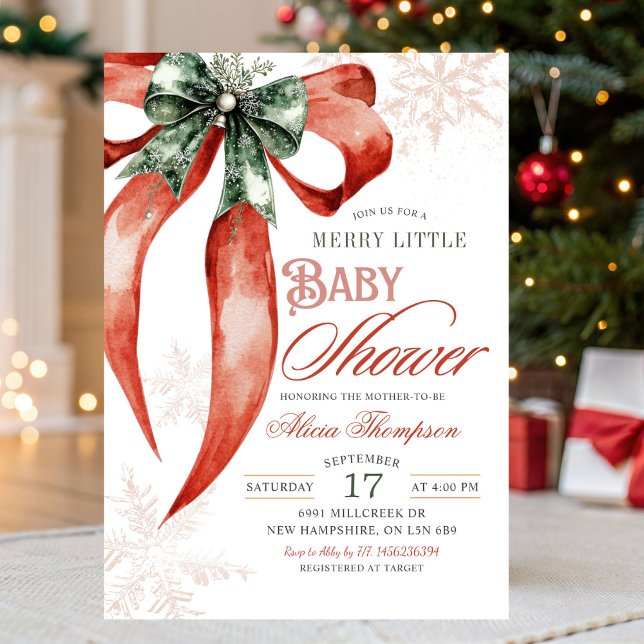 Jul Coquette Glad Lilla Baby Shower Inbjudningar (Skapare uppladdad)