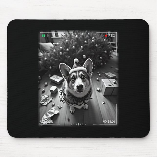 Jul-Corgi fångad på kamera  Musmatta (Framsidan)