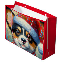 Jul Corgi Hund Puppy w/Santa Hat